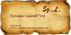 Szluka Leonárd névjegykártya