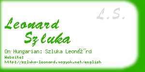 leonard szluka business card